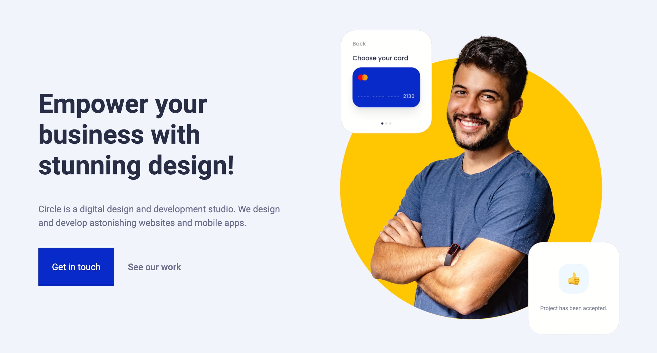 Screenshot of circle agency project.