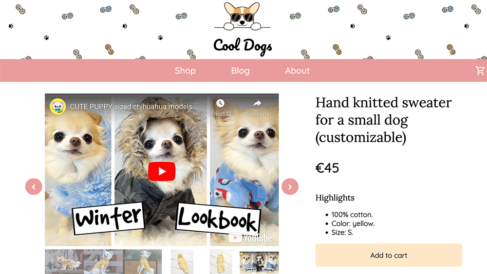 Screenshot of landing page project.