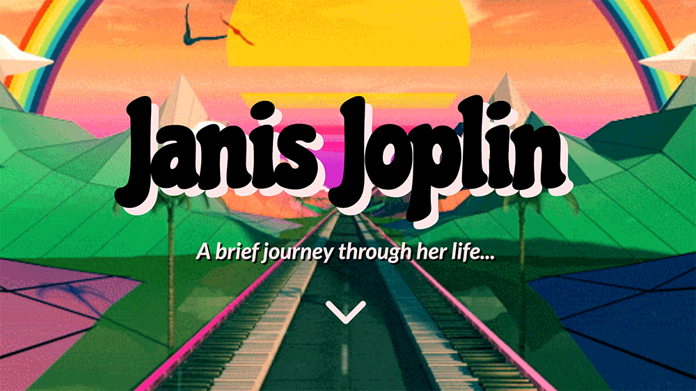 Screenshot of a part of the tribute page project.